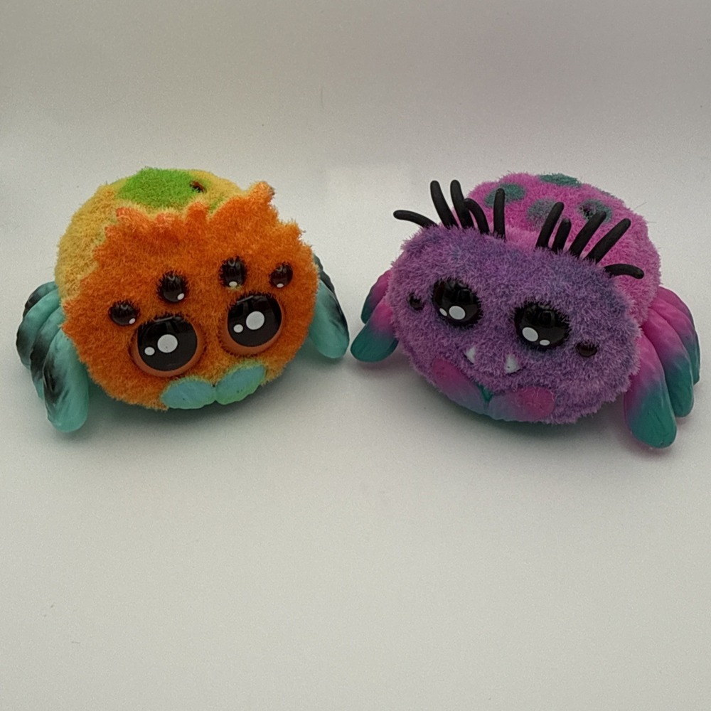Yellies Flufferpuff & Toofy Spooder Jumping Spider Sound Activated Motion WORKS